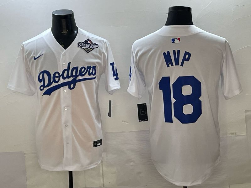 Men Los Angeles Dodgers #18 Mvp White Game 2026 Nike MLB Jersey style 09